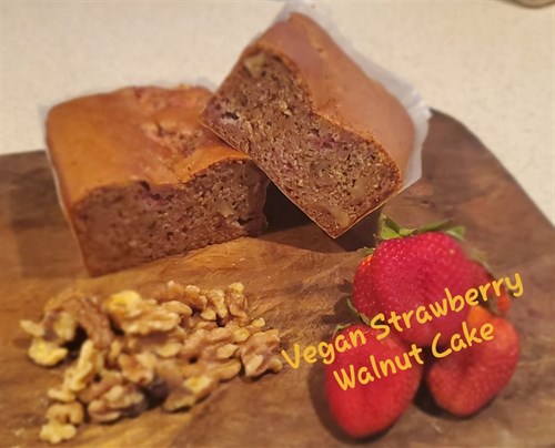 Vegan Strawberry Walnut Cake